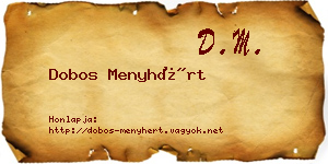 Dobos Menyhért névjegykártya